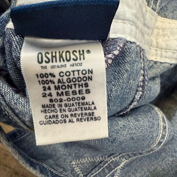 Vintage Osh Kosh Baby Bgosh Overalls Toddler Size 12 Months Blue Denim Vestbak - Picture 2 of 6